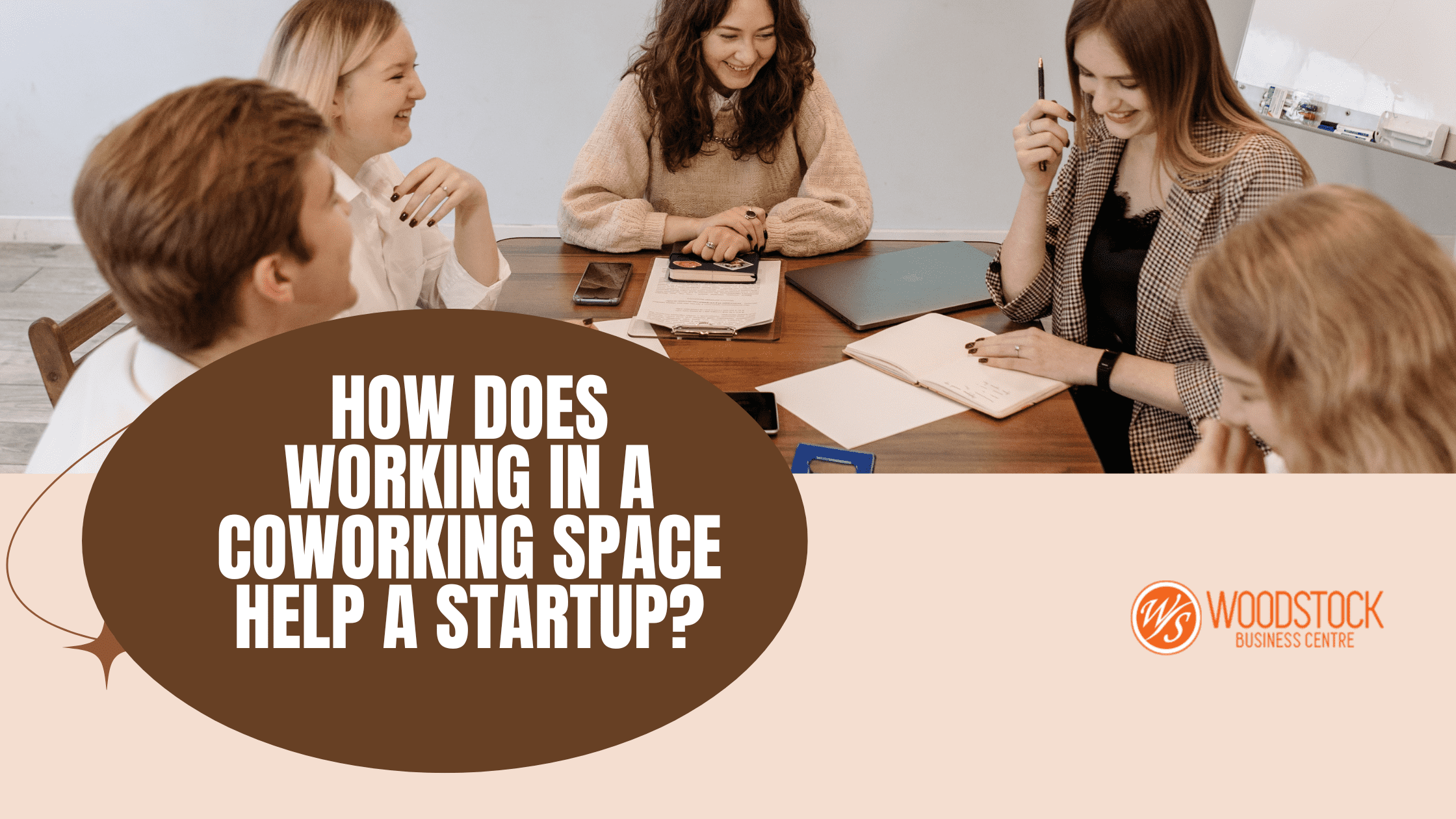 How does working in a coworking space help a startup?